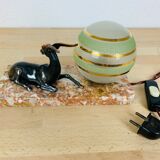 Art deco lamp gazelle brass and marble
