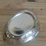 Vintage art deco walnut-shaped box in silver metal