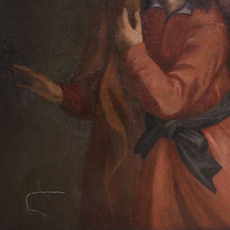 Peinture italienne antique, Joseph et la femme de Potiphar, du 17ème siècle
