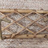 Bamboo and wicker wall coat rack