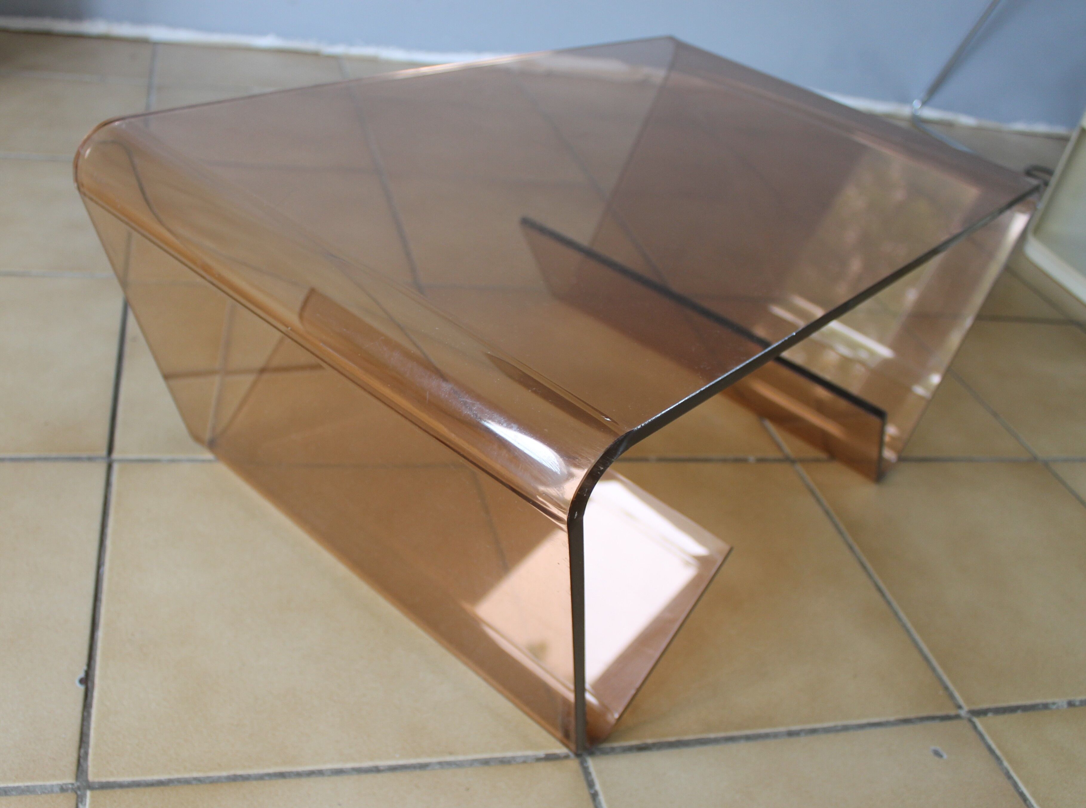 1970 smoked plexi coffee table