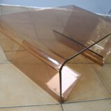 Table basse en plexi fumé 1970