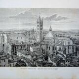 The Cathedral of Siena, Italy. Printed illustration from 1866.