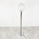 Lampadaire vintage chromé et verre, années 1970