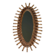 Oval Mirror in Rattan. Woven Willow and Bamboo. French Work from the Riviera.