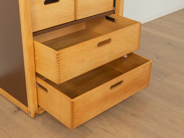 Commode Flötotto, années 1970, hêtre, HPL marron, 6 tiroirs