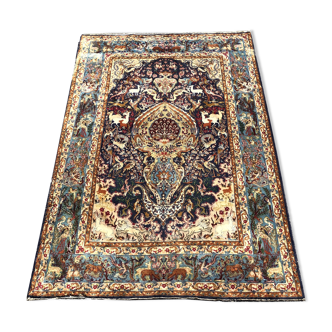 Oriental persian carpet iran isfahan wool and silk 150x225cm