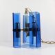Vintage Italian pendant light in blue glass, Fontana Arte style, 1970s