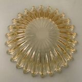 Saladier ancien en verre jaune