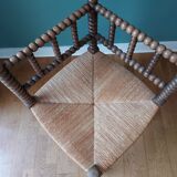 Corner armchair in turned wood