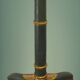 Etruscan-style carved wooden parquet lamp foot