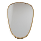 Miroir ovoïde vintage bords doré et noir - années 1960
