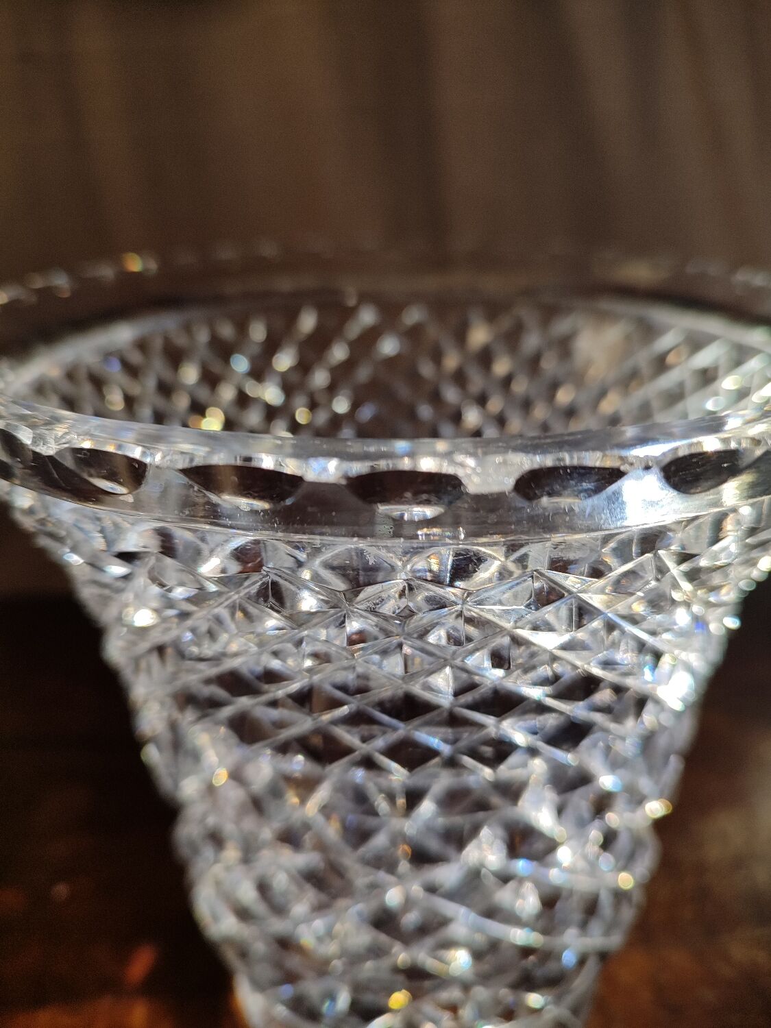 Art Deco hand-cut crystal vase