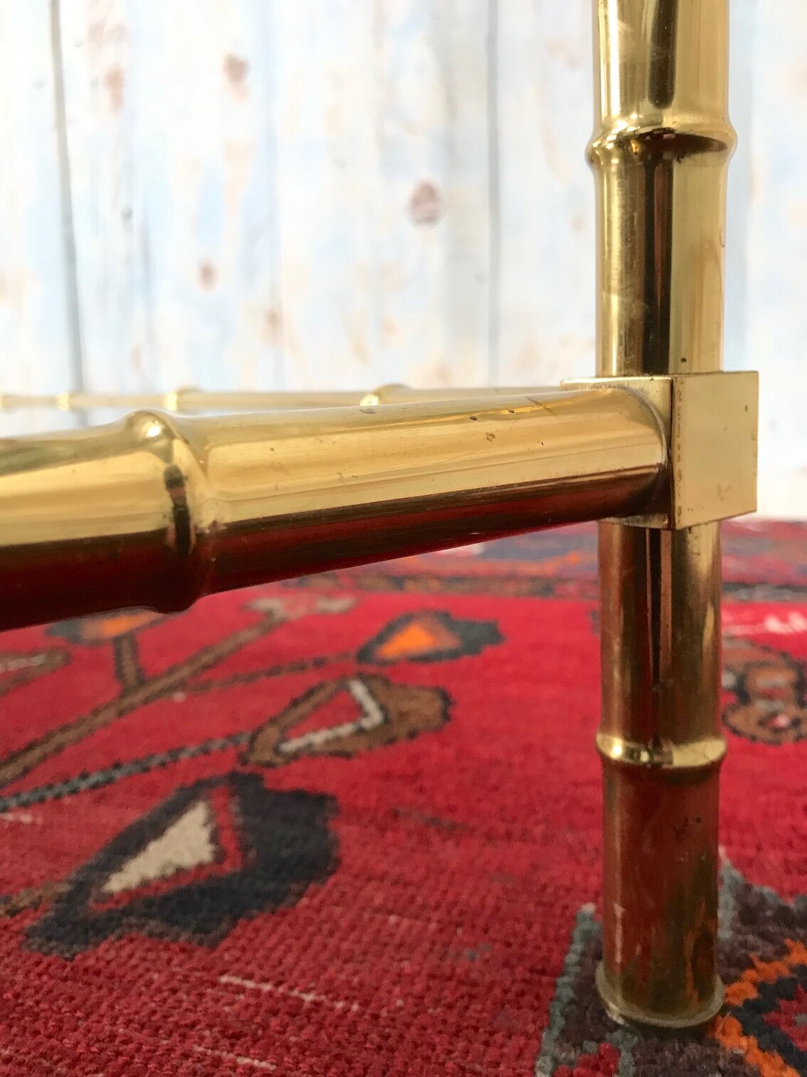 Bamboo imitation brass coffee table