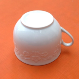 Cup and saucer for breakfast white porcelain limoges france floral decoration