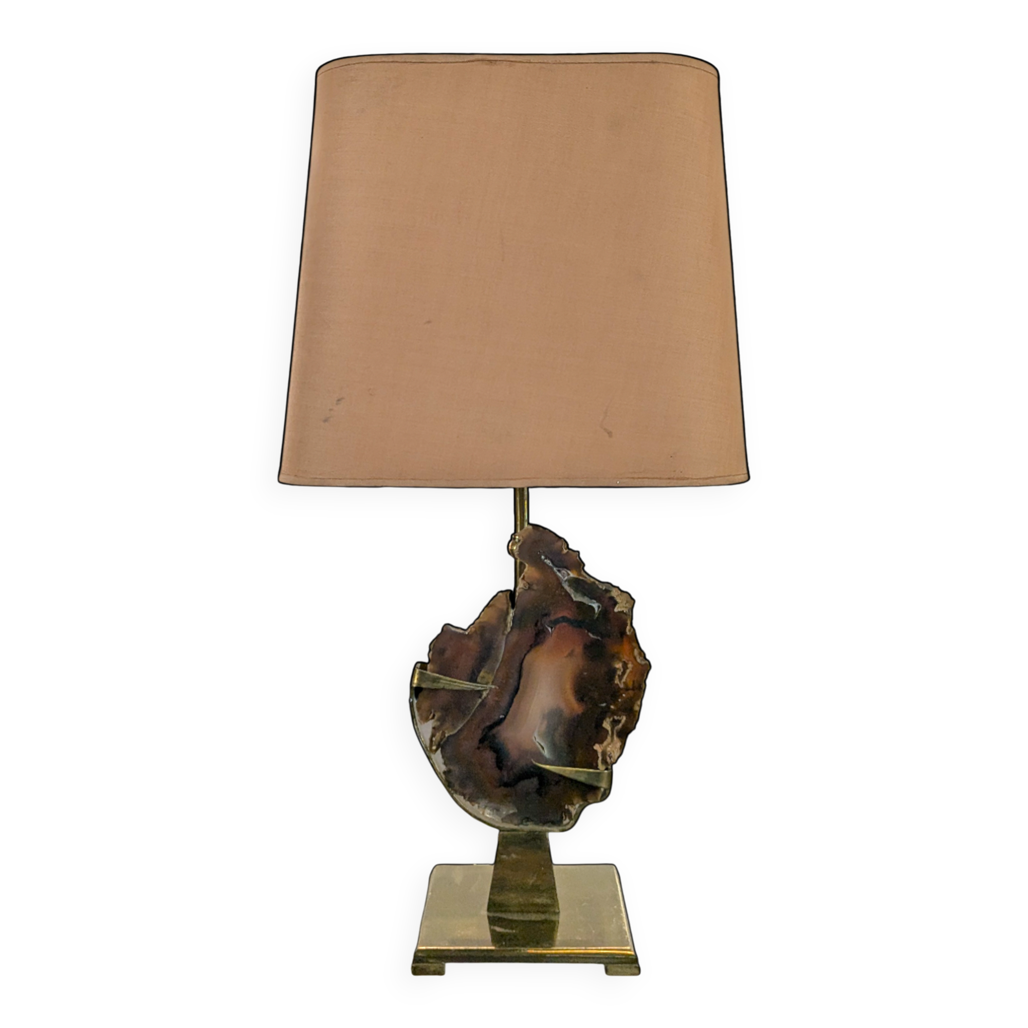 Agate and brass lamp