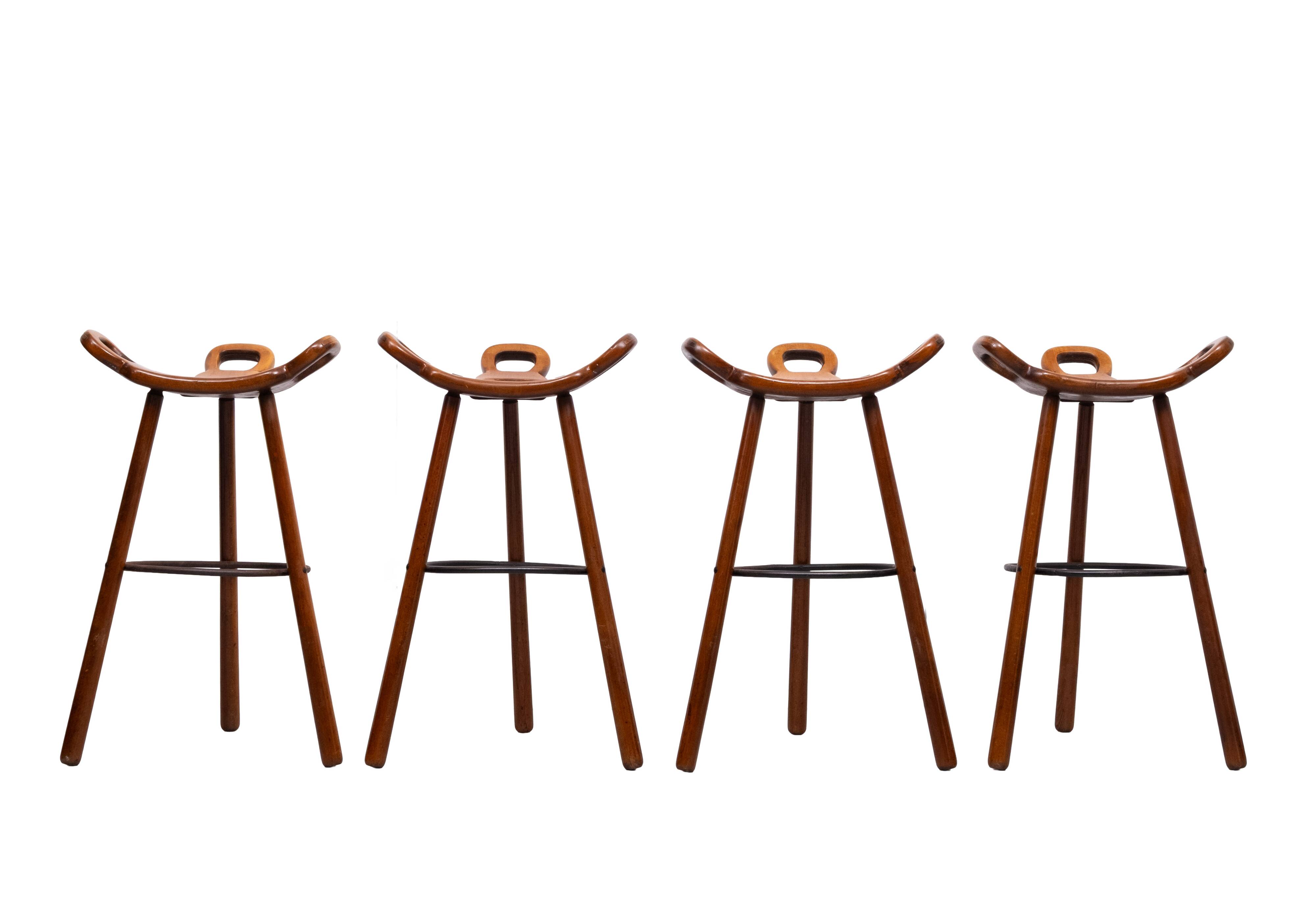 'Marbella' Bar stools by Sergio Rodrigues for Confonorm Spain 1970s
