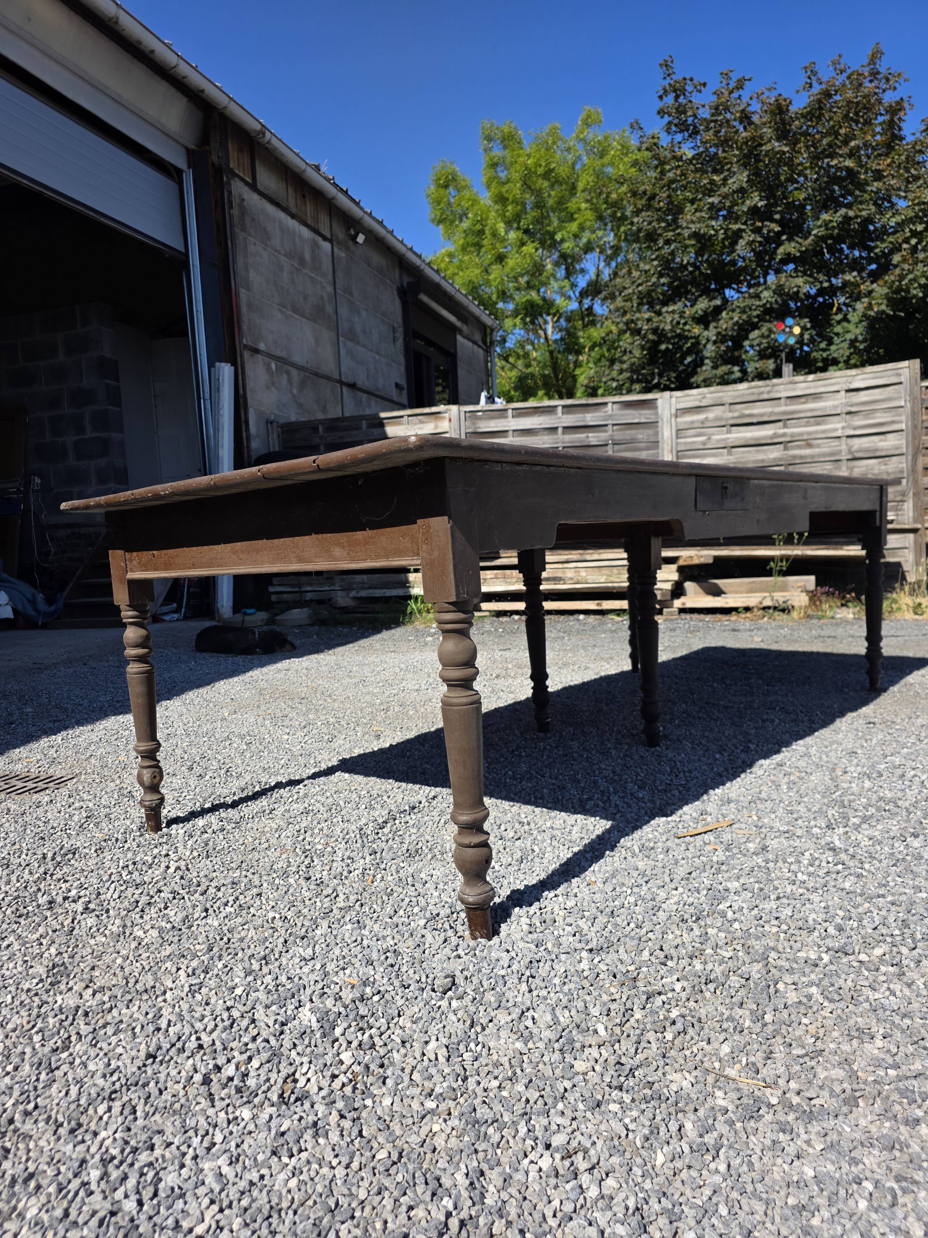 Table de ferme ancienne XXL , 268 × 110cm