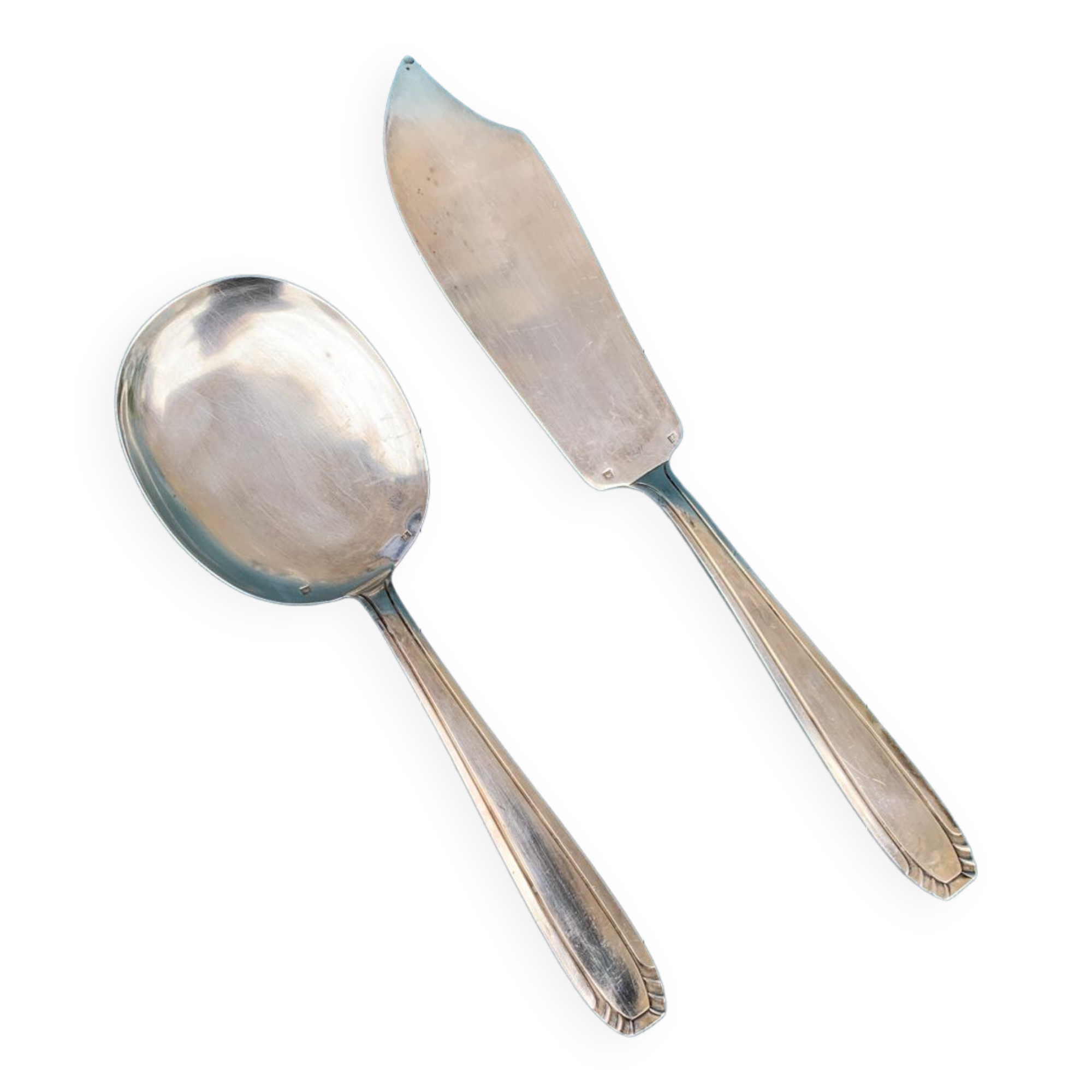 Poincon silver metal pie and cake shovel