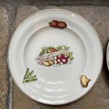 Set of 4 plates Saint Amand - vegetable décor