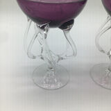 Paire de coupe meduse en verre
