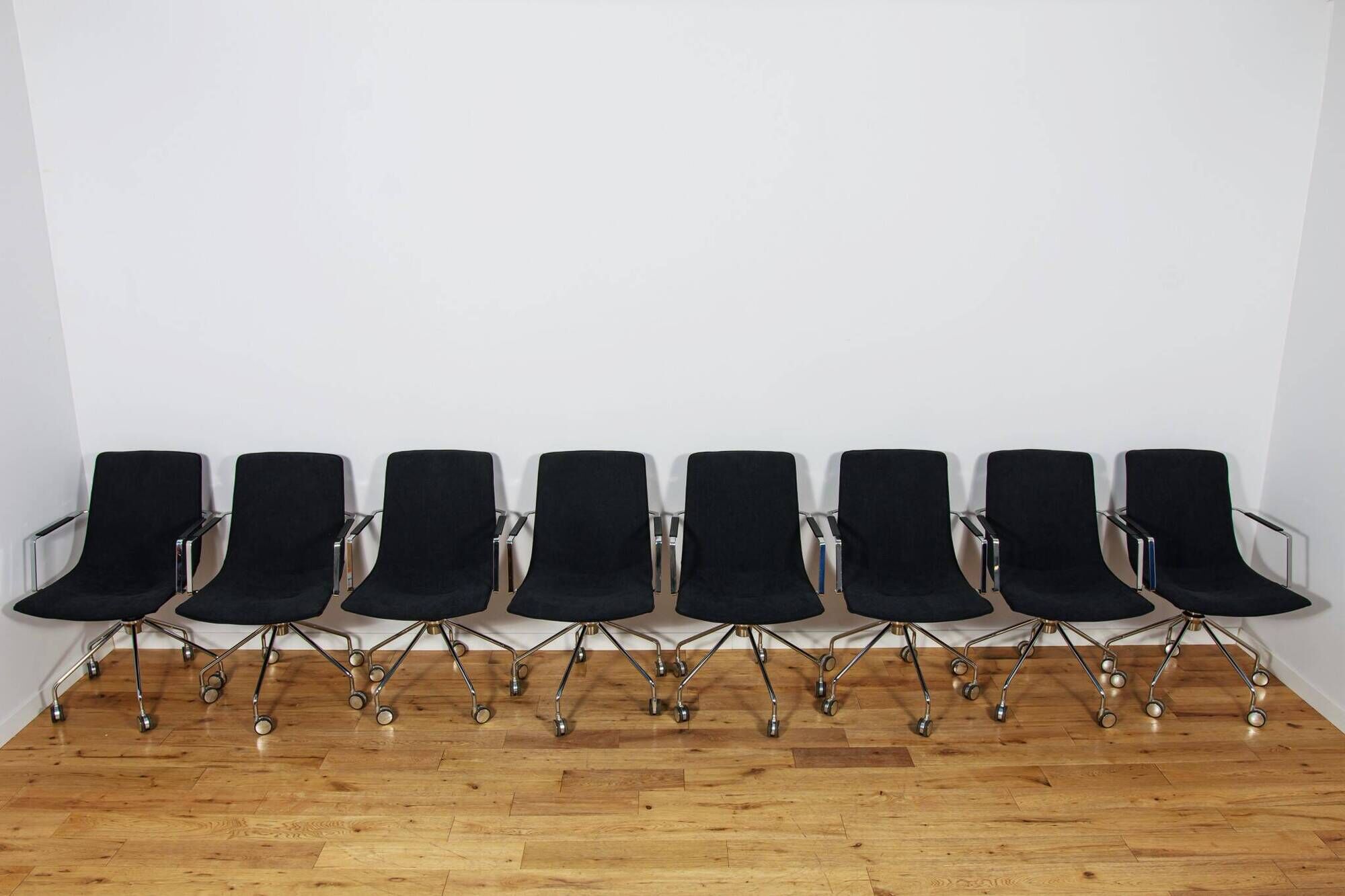 Mid-Century Conference Chairs "Comet" by Gunilla Allard for Lammhults, Sweden, 1990s, Set of 8