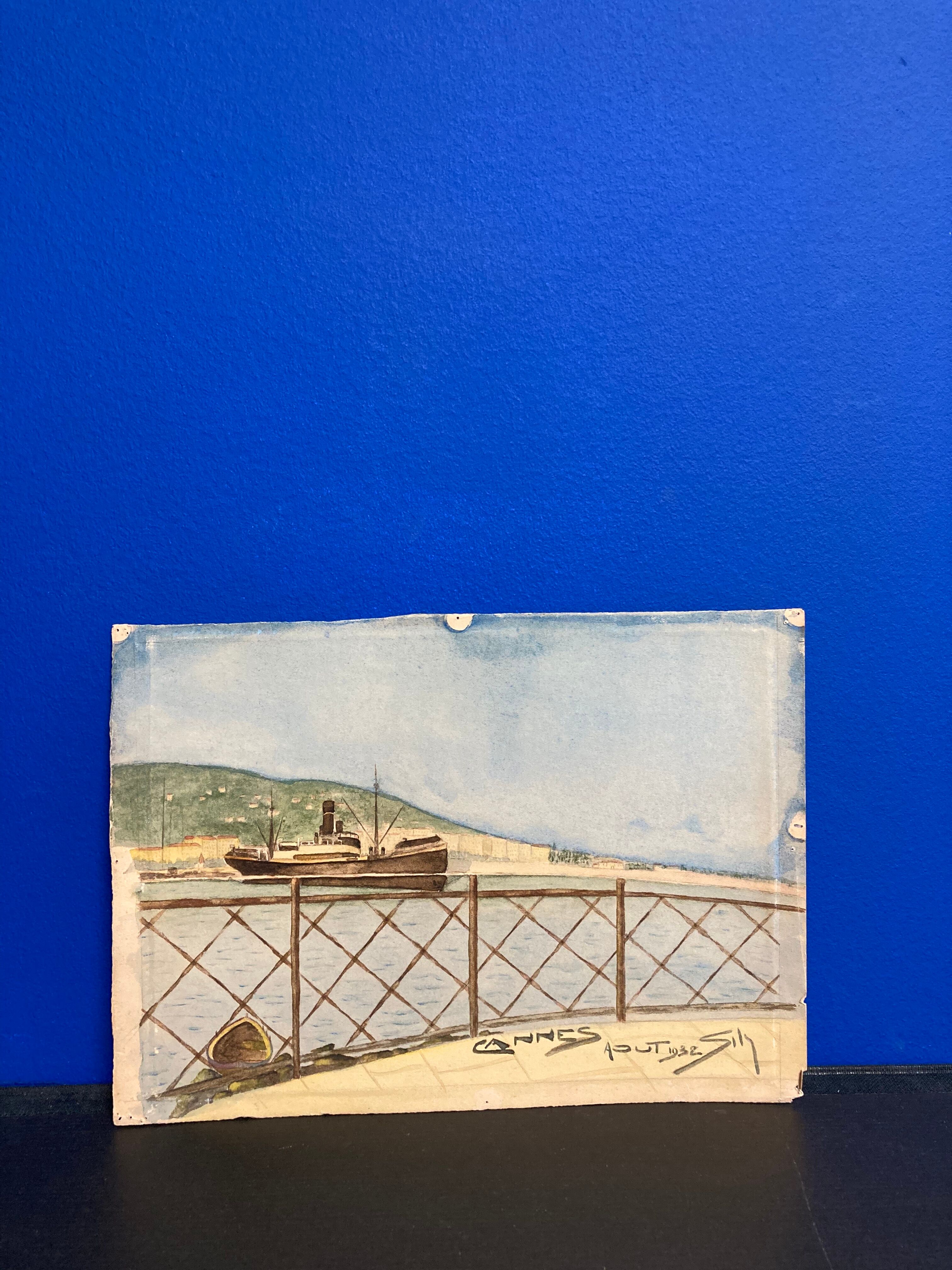 Vintage marine watercolor