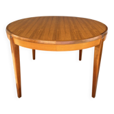 Table ronde extensible vintage en teck de style scandinave, années 60-70