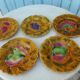 Five plates dessert in dabbling