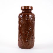 Brown ceramic vase, German design, 1960s, made in West Germany