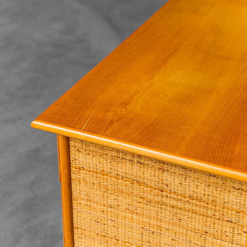 Commode en bois rotin 1970 vintage