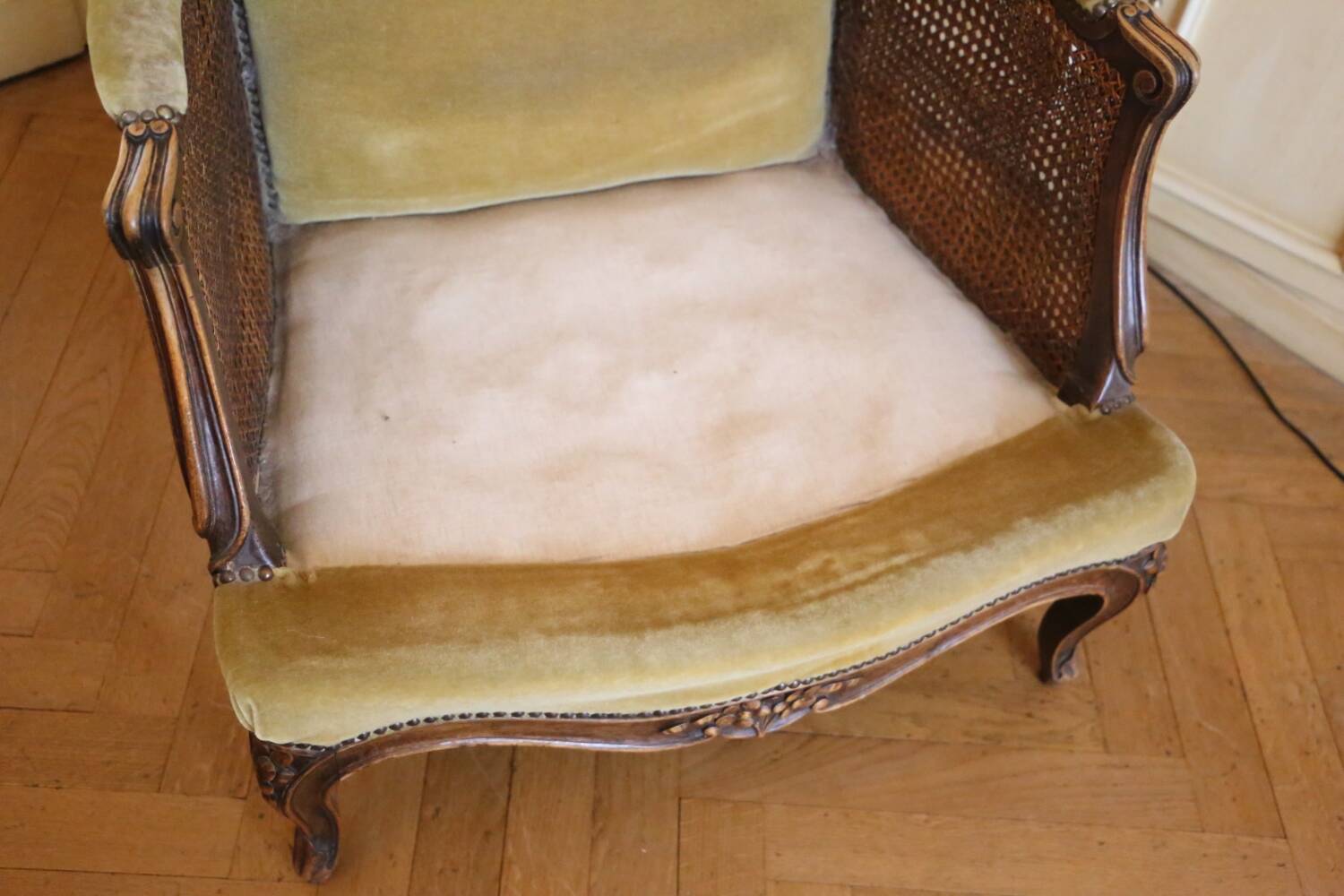 Cane shepherdess armchair, around 1930