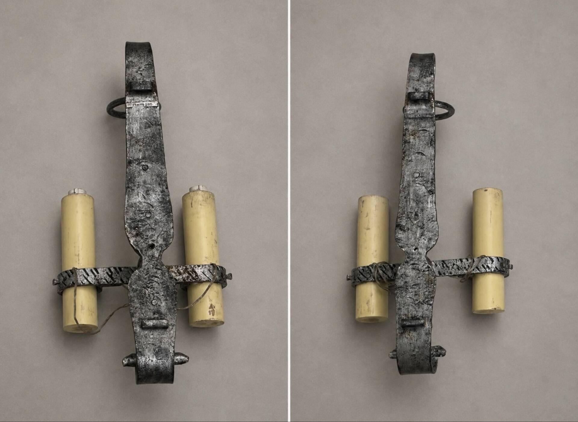 Brutalist Ferro Art wall sconces in wrought iron – Spain, 1970s
