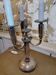 pair of candelabra with three lights in silver bronze