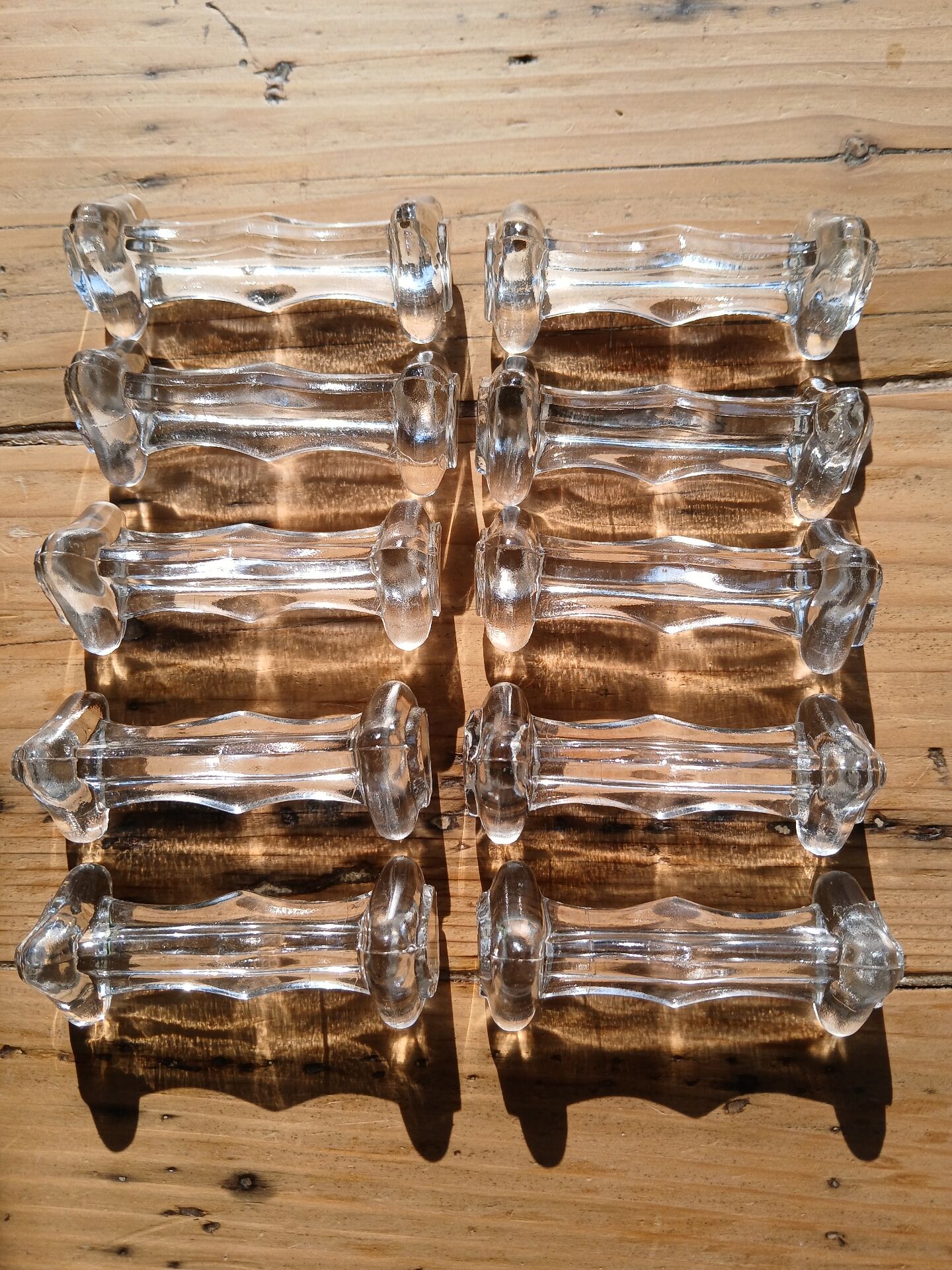 Set of 10 glass knife rests