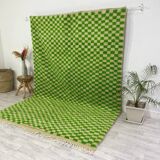 Tapis berbère vert en laine fait main 300 X 200 CM