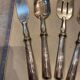 Silver dessert serving cutlery with minerva stamp original box