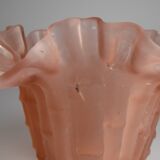 Pink frosted glass vase