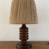 Turned wooden lamp