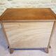 Commode vintage pieds compas en chêne doré années 70