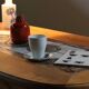 Vintage Danish brutalist oak & tile coffee table in the style of Henning Kjærnulf, 1960s