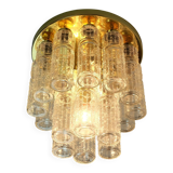 limburg mid century CEILING LIGHT ceiling fixture with 18 glass tubes
