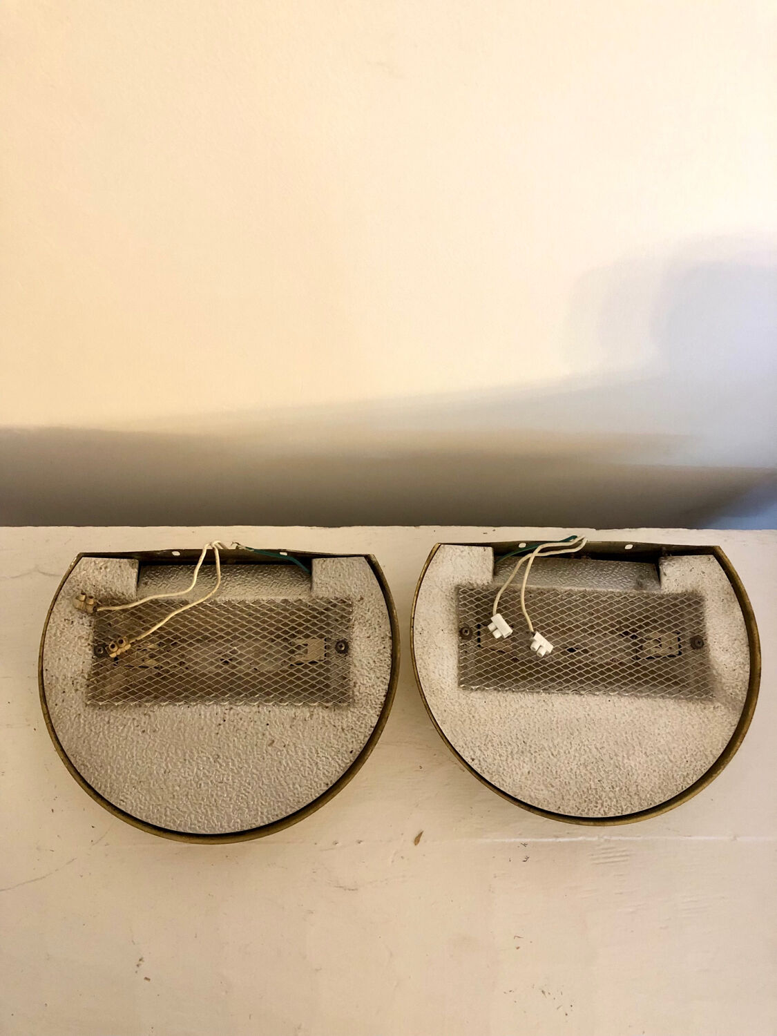 Half moon golden brass wall lights Italy 60/70.