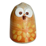 Vintage enameled stoneware owl money box