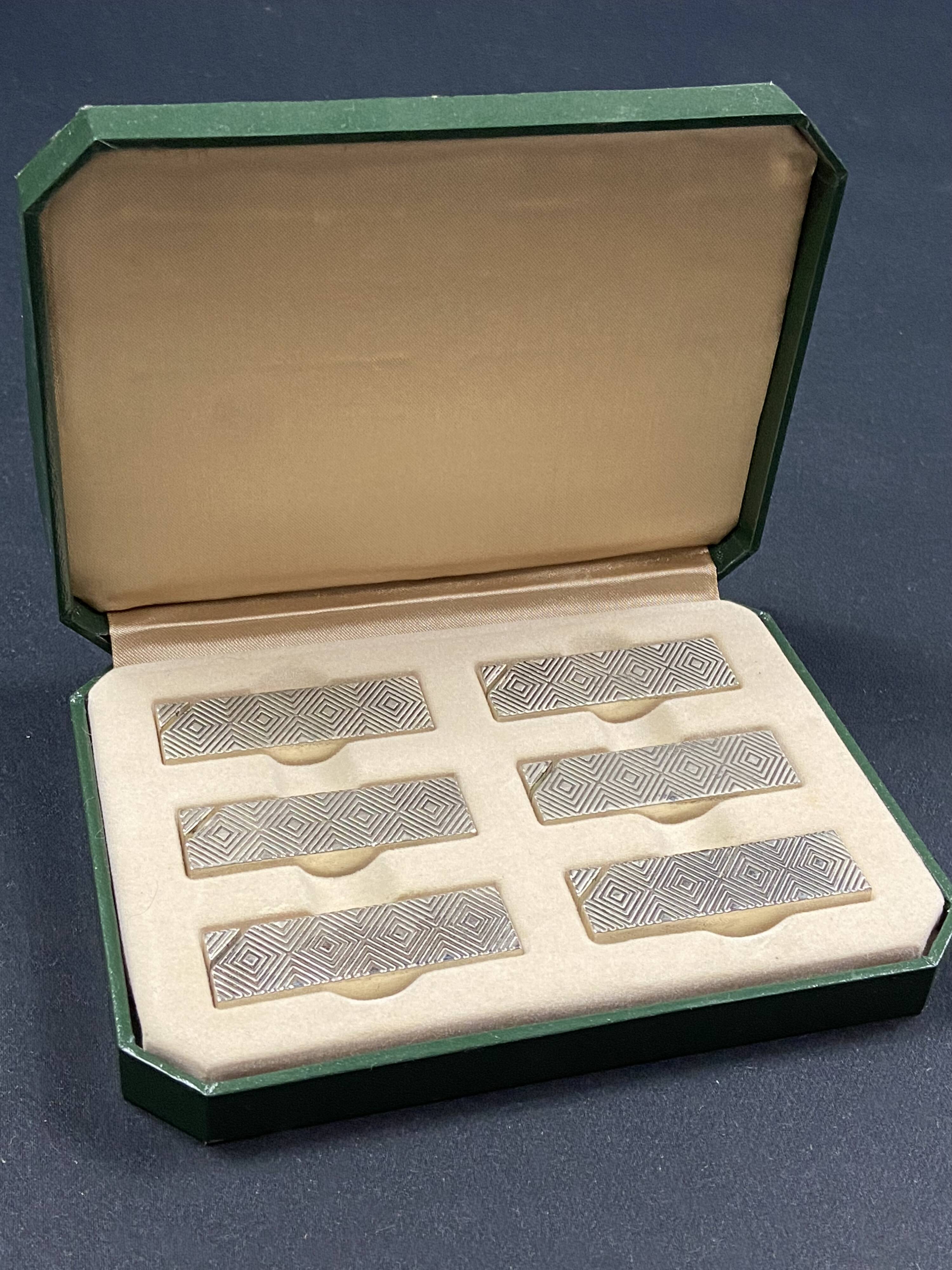 Complete set of 6 vintage metal menu holders 1960-1970