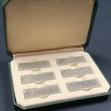 Complete set of 6 vintage metal menu holders 1960-1970