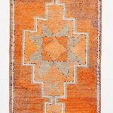 3x9 Vintage Brown & Orange Runner Rug, 84x285Cm