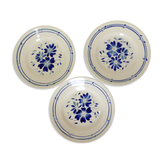 3 dessert plates in porcelain from Longchamp model Cholet 2103121