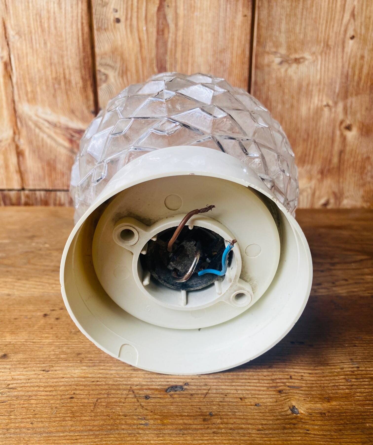 Molded glass wall light