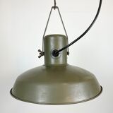 Vintage green army pendant lamp, 1960s